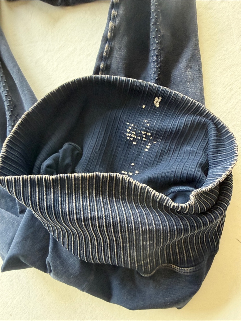 Free People Blue faded look Ribbed-Waist Leggings - Picture 6 of 6